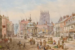 Market Cross by Louise Rayner Oil Painting