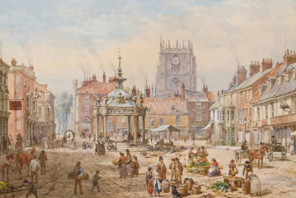 Market Cross by Louise Rayner - Hand-Painted Oil Painting Reproduction