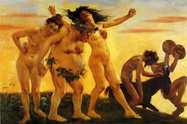 Baccants Returning Home by Lovis Corinth - Hand-Painted Oil Painting Reproduction
