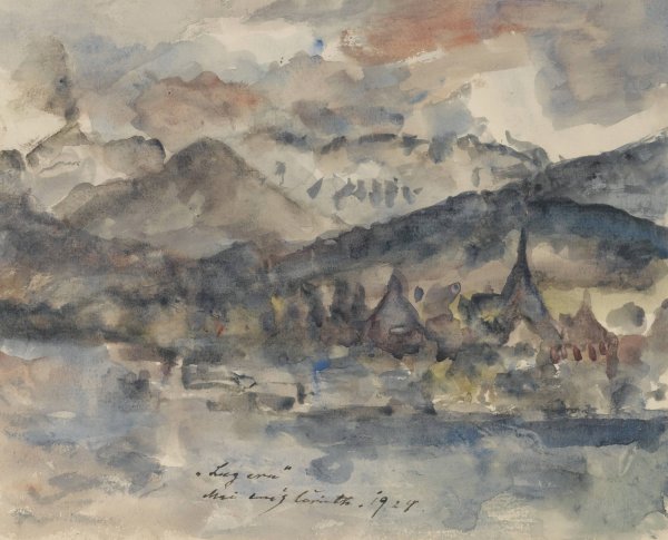 Blick Auf Luzern  by Lovis Corinth - Hand-Painted Oil Painting Reproduction