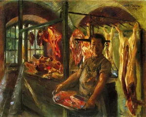 Butcher's Shop at Schaftlarn an der Isar by Lovis Corinth - Oil Painting Reproduction