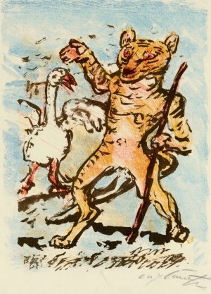 Der Kater Hinze Und Eine Singende Gans by Lovis Corinth Oil Painting