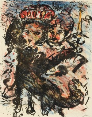 Der Lowe Nobel Mit Seiner Gattin Und Dem Wolf Isegrim by Lovis Corinth Oil Painting