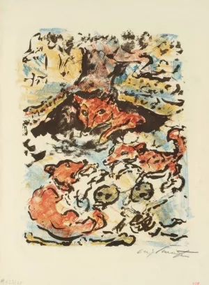Die Fuchsin Ermelyn Mit Ihren Kindern Im Fuchsbau Malepartus Oil painting by Lovis Corinth