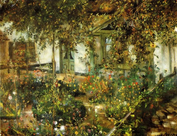 Farmyard in Bloom by Lovis Corinth - Hand-Painted Oil Painting Reproduction
