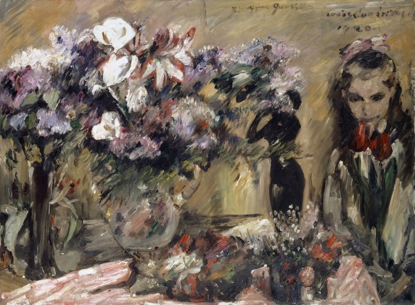 Flowers And Daughter Wilhelmine  by Lovis Corinth - Hand-Painted Oil Painting Reproduction