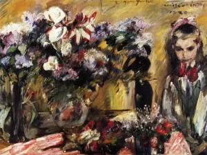 Flowers and Wilhelmine by Lovis Corinth Oil Painting