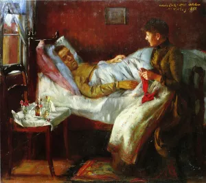 Franz Heinrich Corinth on His Sickbed by Lovis Corinth - Oil Painting Reproduction