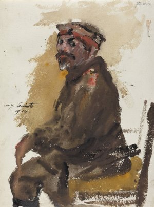 Hermann Struck In Uniform by Lovis Corinth Oil Painting
