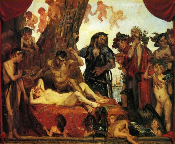 Homeric Laughter, First Version by Lovis Corinth - Hand-Painted Oil Painting Reproduction