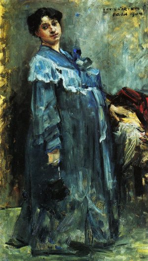 In a Silk Robe Oil painting by Lovis Corinth