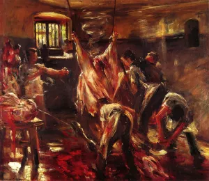 In the Slaughter House by Lovis Corinth - Oil Painting Reproduction