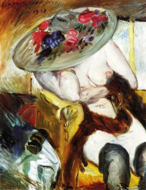 Italian Woman in a Yellow Chair Oil painting by Lovis Corinth