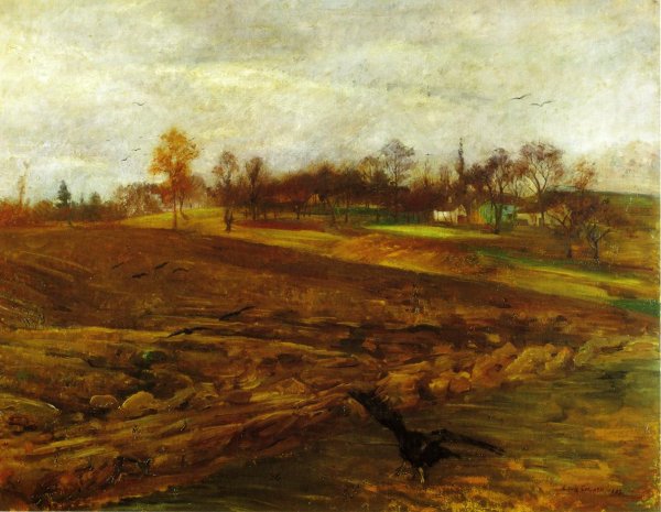 Large Landscape with Ravens by Lovis Corinth - Hand-Painted Oil Painting Reproduction