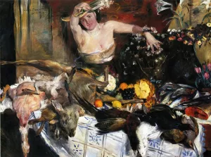Large Still Life with Figure also known as Birthday Picture by Lovis Corinth - Oil Painting Reproduction