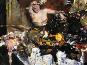 Large Still Life with Figure also known as Birthday Picture Oil painting by Lovis Corinth