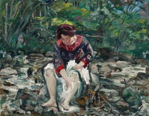 Madchen im Waldbach by Lovis Corinth Oil Painting