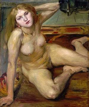 Nude Girl on a Rug by Lovis Corinth Oil Painting
