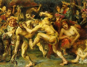 Odysseus Fighting with the Beggar by Lovis Corinth - Oil Painting Reproduction