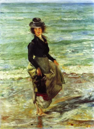 Paddel-Petermannchen also known as Charlotte Berend Paddling by Lovis Corinth - Oil Painting Reproduction