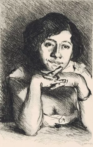 Portrait of a woman by Lovis Corinth Oil Painting