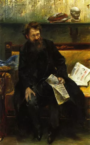 Portrait of the Poet Peter Hille by Lovis Corinth Oil Painting