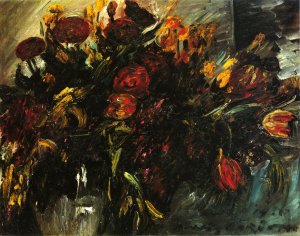 Red and Yellow Tulips Oil painting by Lovis Corinth