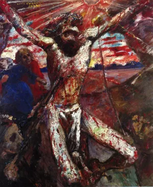 Red Christ painting by Lovis Corinth
