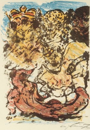 Reinecke Vor KOnig Nobel Und Seiner Gattin, Braun Dem Baren Und Dem Kater Hinze by Lovis Corinth Oil Painting
