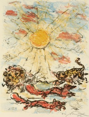 Schlussseite aus der Folge 'Reinecke Fuchs' by Lovis Corinth Oil Painting