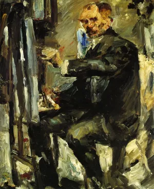 Self Portrait at the Easel by Lovis Corinth - Oil Painting Reproduction