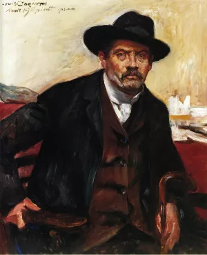 Self Portrait in a Black Hat by Lovis Corinth Oil Painting