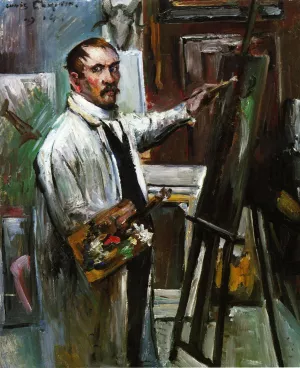 Self Portrait in the Studio by Lovis Corinth - Oil Painting Reproduction