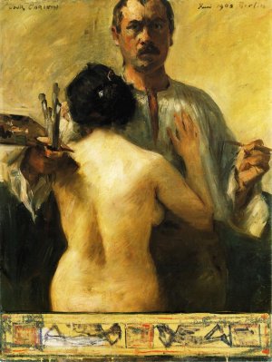 Self Portrait with Model Oil painting by Lovis Corinth