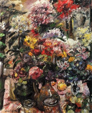 Still Life with Chrysanthemums and Amaryllis Oil painting by Lovis Corinth