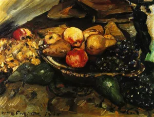 Still Life with Fruit and Wine Glass by Lovis Corinth - Oil Painting Reproduction