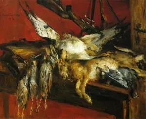 Still Life with Hare and Partridges by Lovis Corinth Oil Painting