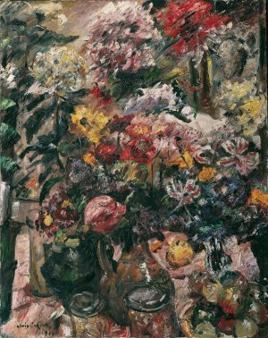 Stillleben Mit Chrysanthemen Und Amaryllis by Lovis Corinth Oil Painting