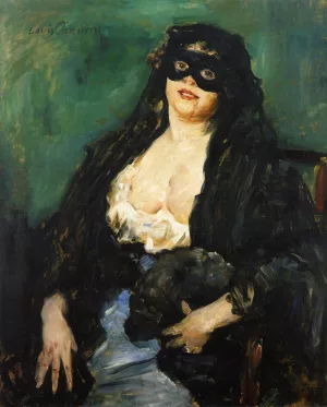 The Black Mask by Lovis Corinth - Oil Painting Reproduction
