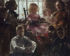 The Family of the Painter Fritz Rumpf by Lovis Corinth Oil Painting