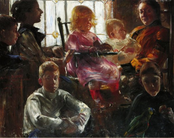 The Family of the Painter Fritz Rumpf by Lovis Corinth - Hand-Painted Oil Painting Reproduction