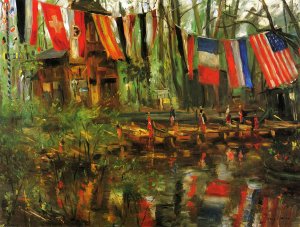 The New Pond in the Tiergarten, Berlin Oil painting by Lovis Corinth