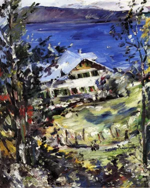The Walchensee, Country House with Washing on the Line painting by Lovis Corinth
