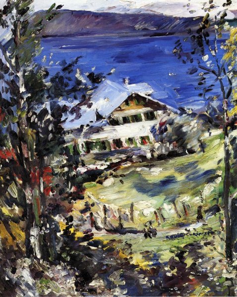 Main Product Photo of The Walchensee, Country House with Washing on the Line Painting by Lovis Corinth