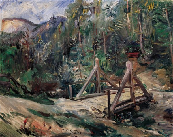 Tiroler Landschaft Mit Brucke  by Lovis Corinth - Hand-Painted Oil Painting Reproduction