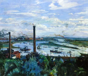 View of the Kohlbrand, Hamburg Oil painting by Lovis Corinth