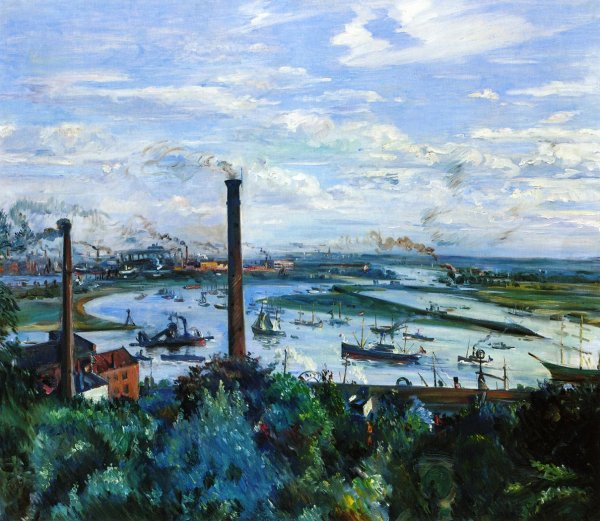 Main Product Photo of View of the Kohlbrand, Hamburg Painting by Lovis Corinth