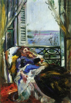 Woman in a Deck Chair by the Window Oil painting by Lovis Corinth