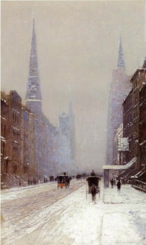Fifth Avenue in Winter by Lowell Birge Harrison Oil Painting