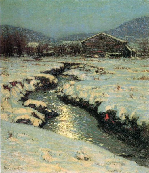 Woodstock Meadows in Winter by Lowell Birge Harrison - Hand-Painted Oil Painting Reproduction
